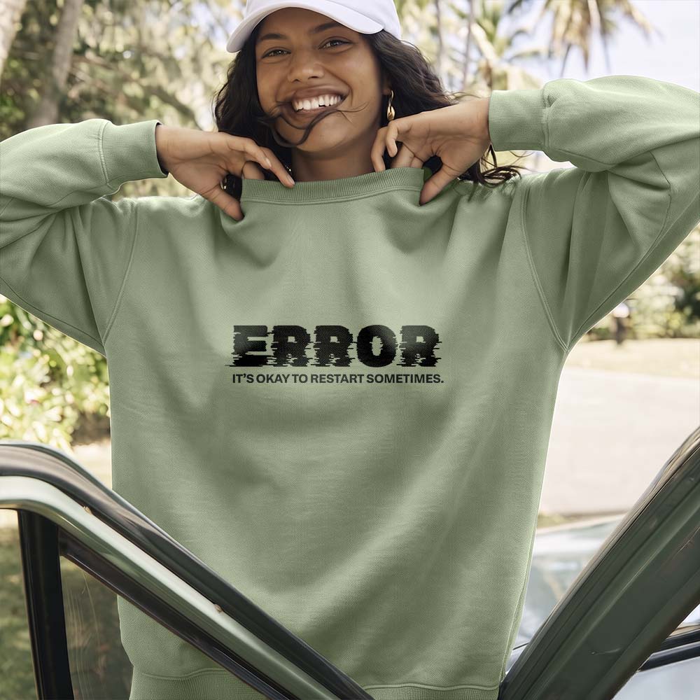ERROR Viral Self Growth Graphic Oversized Sweatshirt