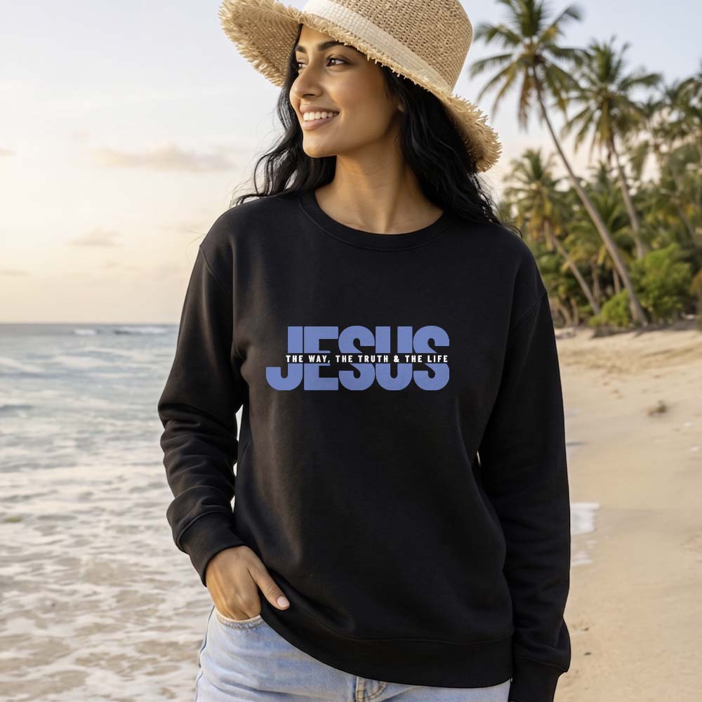 JESUS Oversized Sweatshirt | Viral Christian Fleece Crewneck