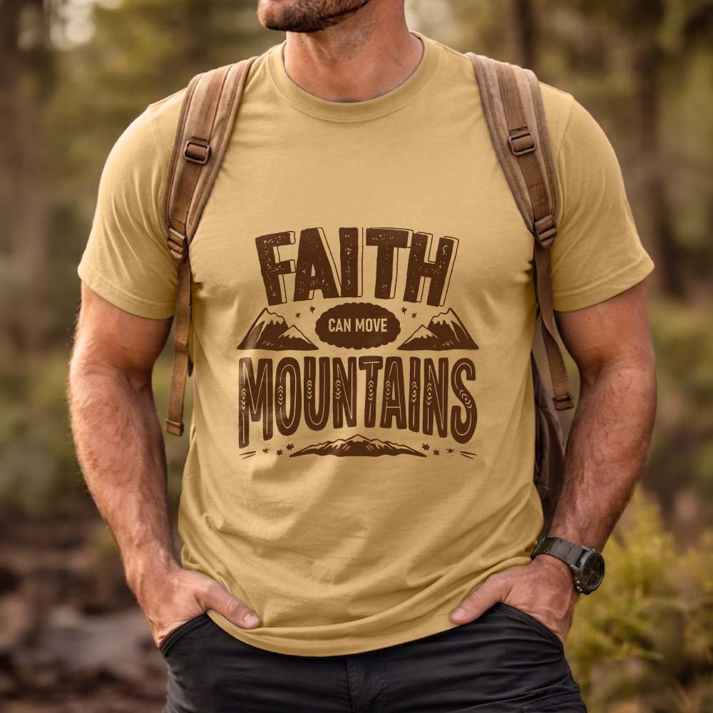 Faith Can Move Mountains Graphic Cotton T-Shirt
