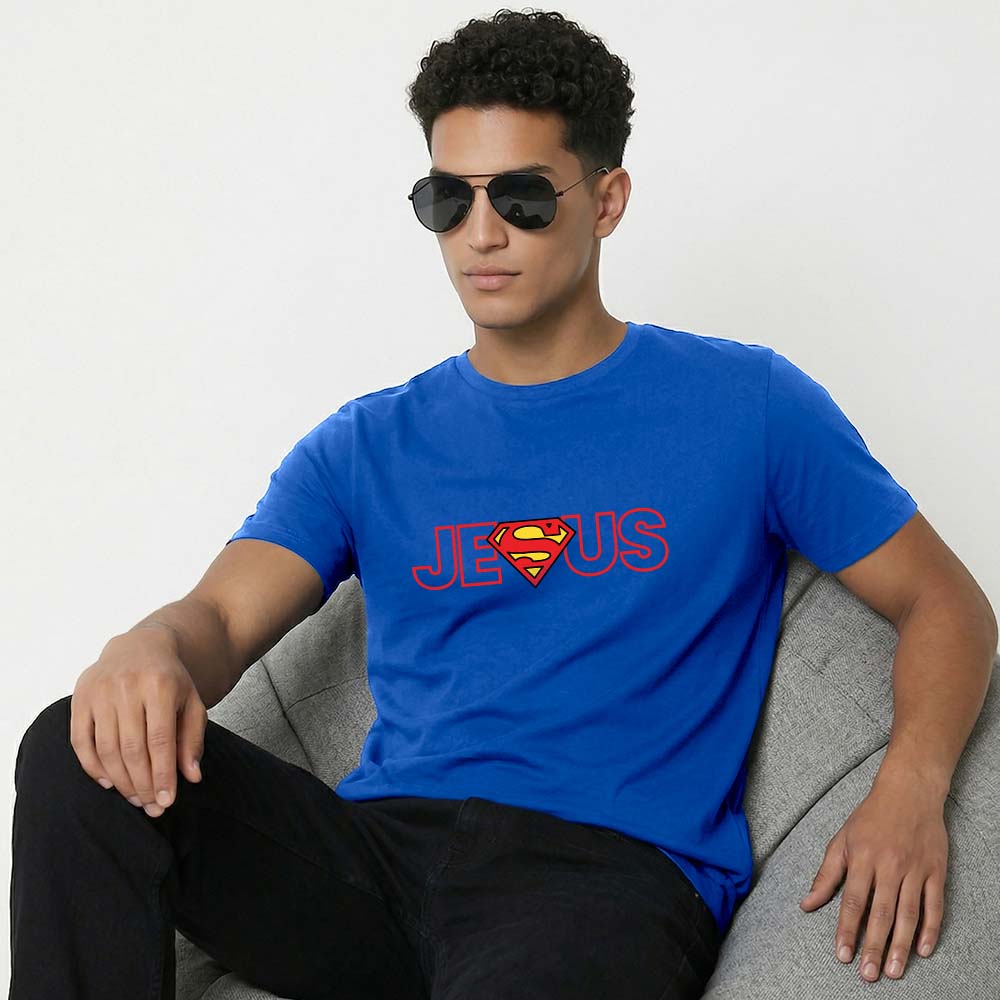Jesus Superman Graphic Cotton T-Shirt