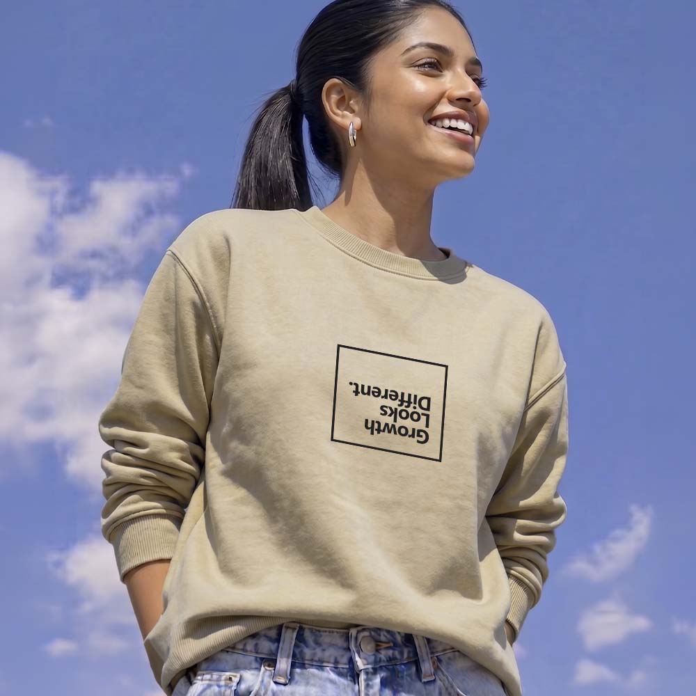 Growth Looks Different Viral Oversized Sweatshirt