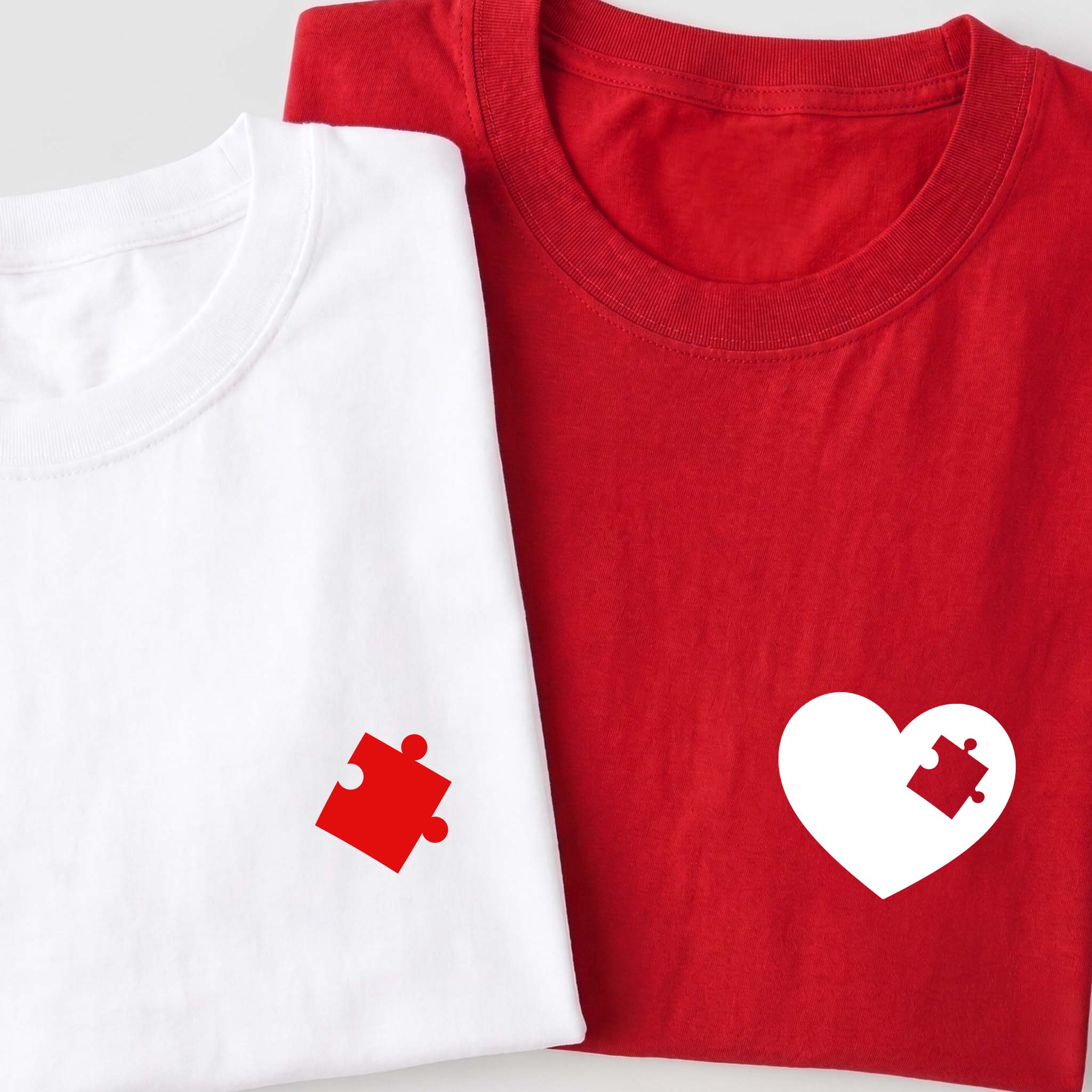Missing Piece Heart Couple Printed Tee