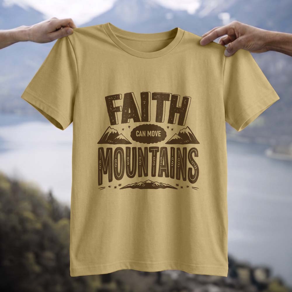 Faith Can Move Mountains Graphic Cotton T-Shirt