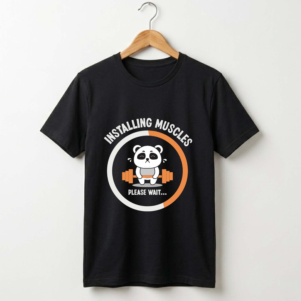 Installing Muscles Cotton Gym Tee for Men & Women