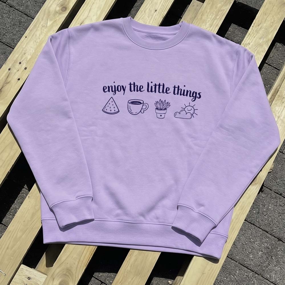 Enjoy the Little Things Fleece Sweatshirt | Oversized Graphic Sweatshirt