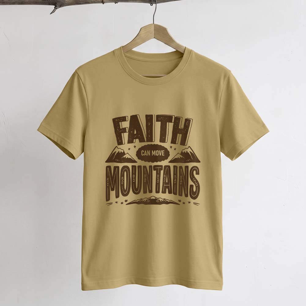 Faith Can Move Mountains Graphic Cotton T-Shirt