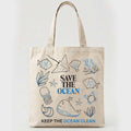 Save The Ocean Tote Bag (Zip & Non-zip)