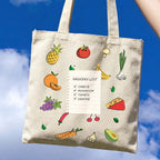 Running on Grocery Lists Tote Bag (Zip & Non-zip)