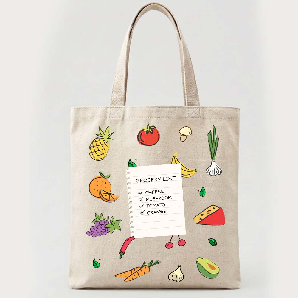 Running on Grocery Lists Tote Bag (Zip & Non-zip)